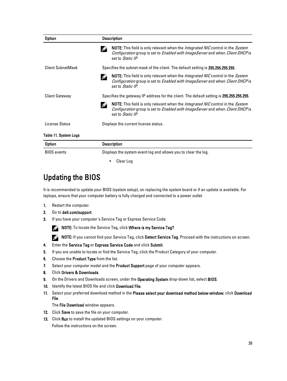 Updating the bios | Dell OptiPlex XE2 (Mid 2013) User Manual | Page 39 / 56