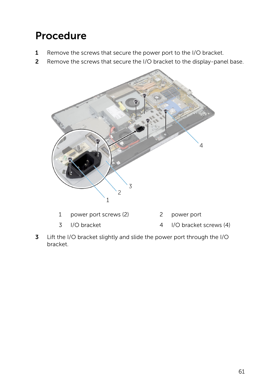 Procedure | Dell Inspiron 23 (5348, Early 2014) User Manual | Page 61 / 112