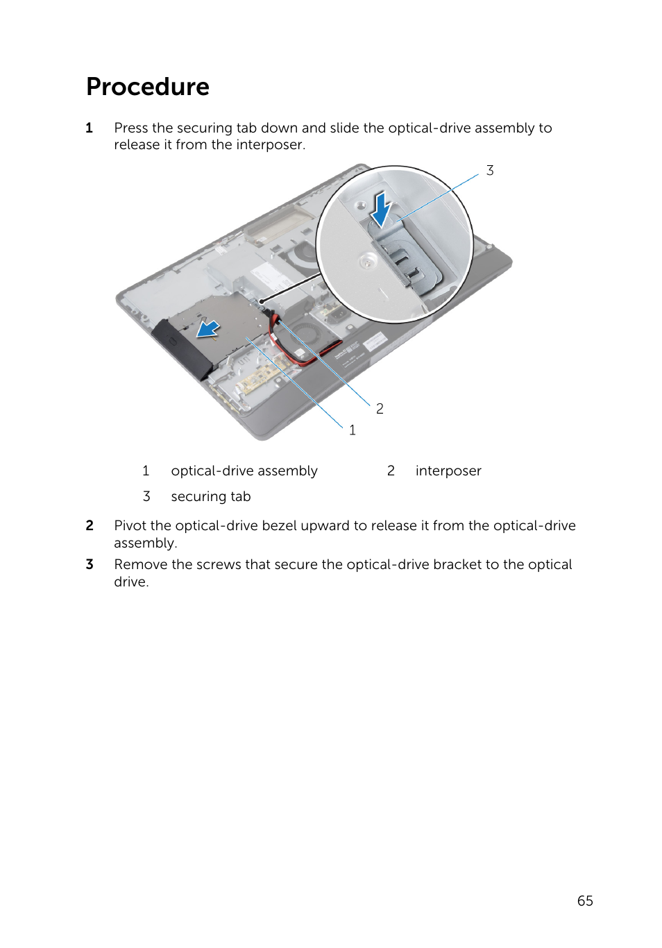 Procedure | Dell Inspiron 23 (5348, Early 2014) User Manual | Page 65 / 112