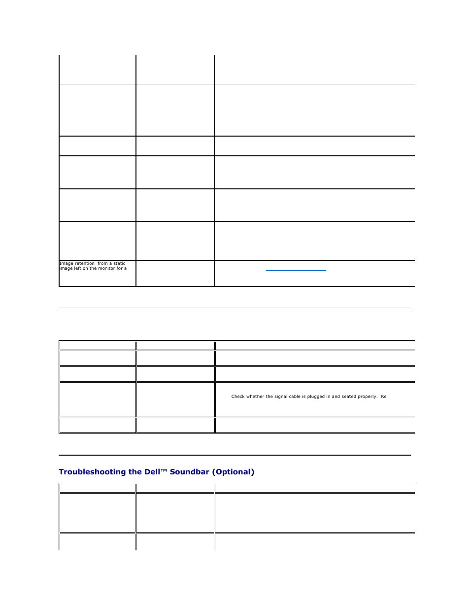 Product-specific problems, Troubleshooting the dell™ soundbar (optional) | Dell ST2210B Monitor User Manual | Page 32 / 33