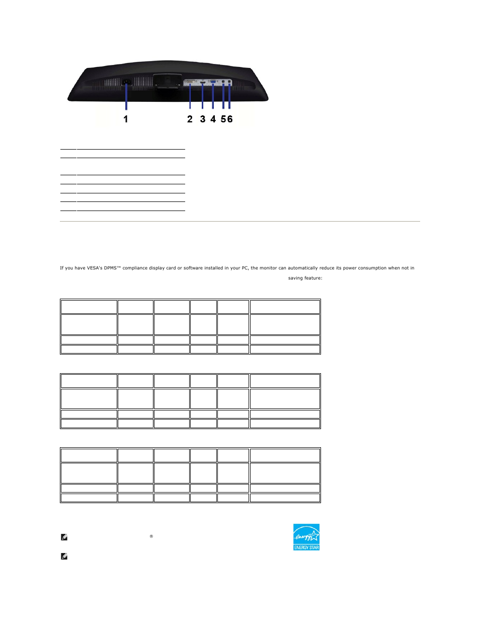 Monitor specifications, Power management modes | Dell ST2210B Monitor User Manual | Page 5 / 33