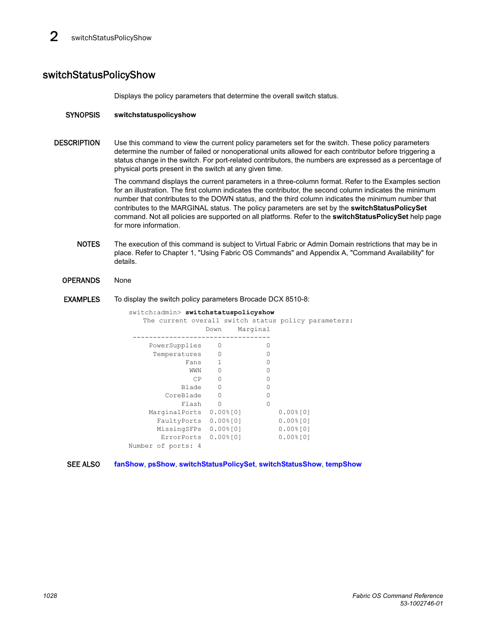 Switchstatuspolicyshow | Dell POWEREDGE M1000E User Manual | Page 1056 / 1168