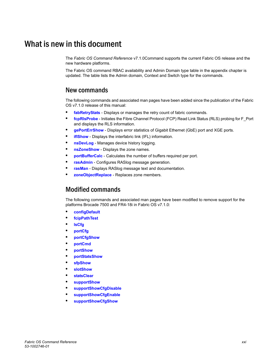 What is new in this document, New commands, Modified commands | Dell POWEREDGE M1000E User Manual | Page 21 / 1168