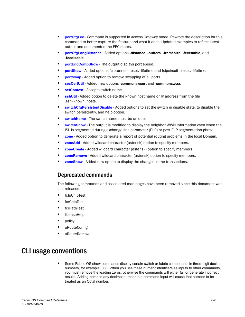 Deprecated commands, Cli usage conventions | Dell POWEREDGE M1000E User Manual | Page 23 / 1168