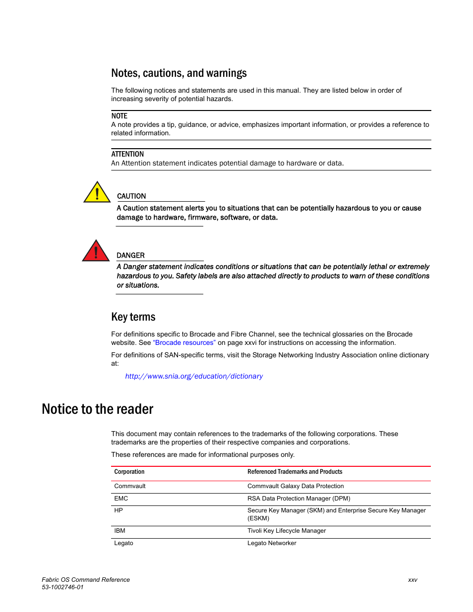 Notes, cautions, and warnings, Key terms, Notice to the reader | Dell POWEREDGE M1000E User Manual | Page 25 / 1168