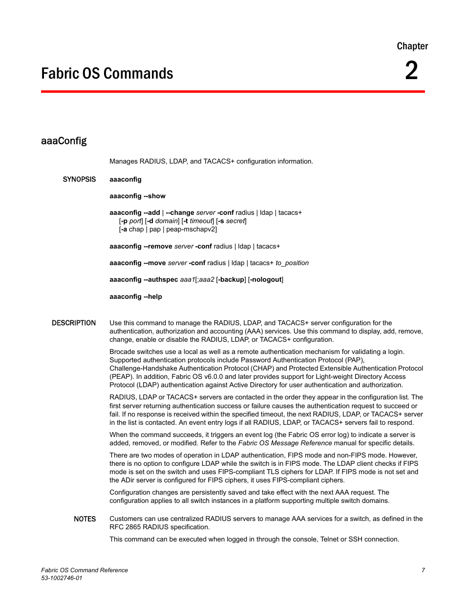 Fabric os commands, Aaaconfig, Chapter 2 | Chapter 2, “fabric os commands, Chapter | Dell POWEREDGE M1000E User Manual | Page 35 / 1168