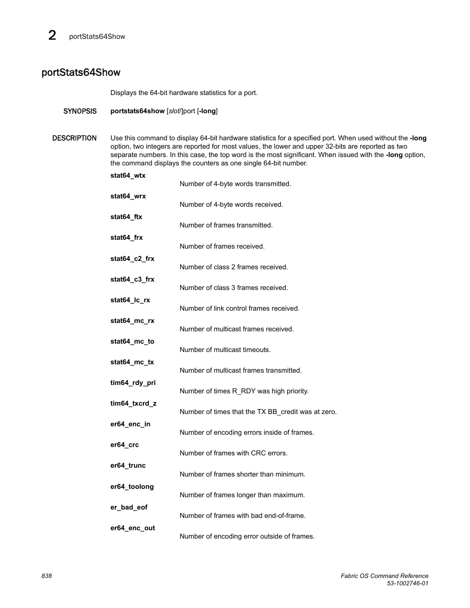 Portstats64show | Dell POWEREDGE M1000E User Manual | Page 866 / 1168