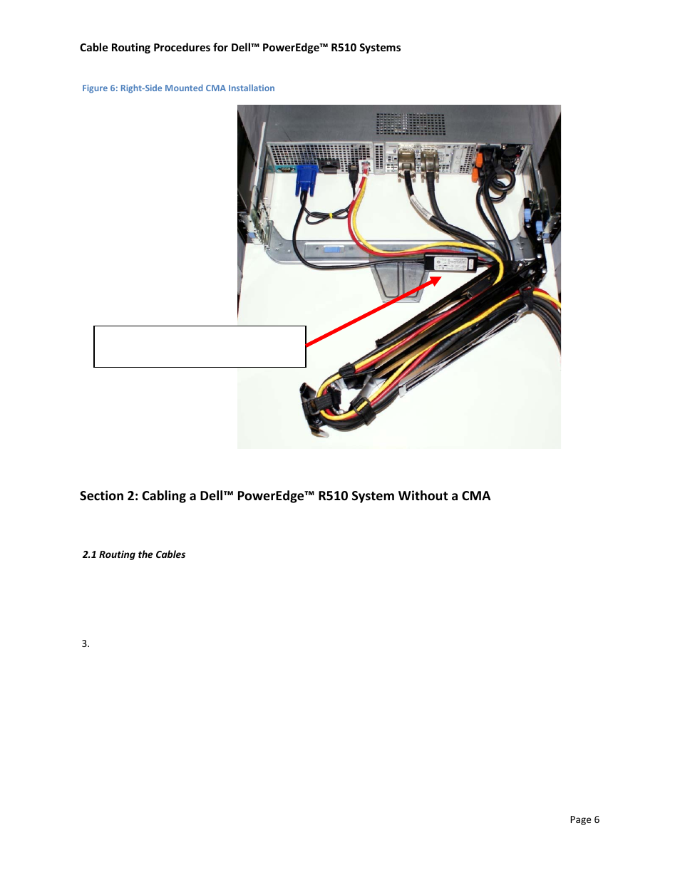 1 routing the cables, Figure 6: right-side mounted cma installation | Dell PowerEdge Rack Enclosure 4220 User Manual | Page 8 / 11