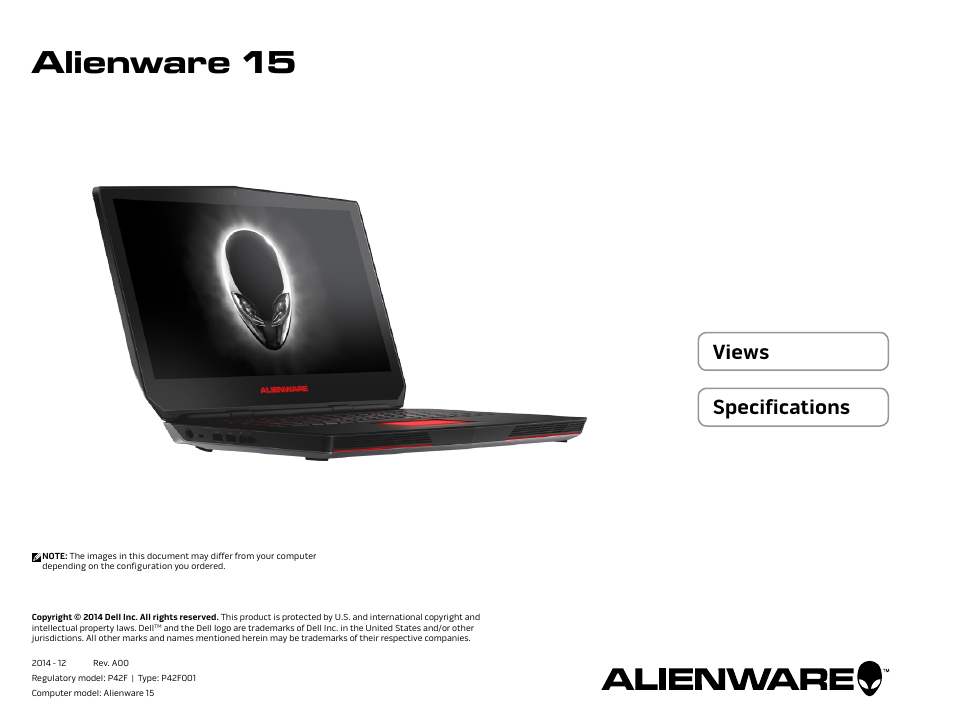 Dell Alienware 15 (Early 2015) User Manual | 23 pages