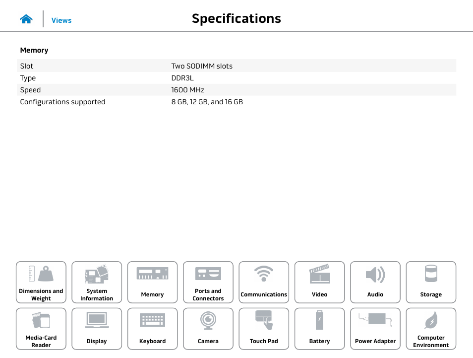 Memory, Specifications | Dell Alienware 15 (Early 2015) User Manual | Page 9 / 23