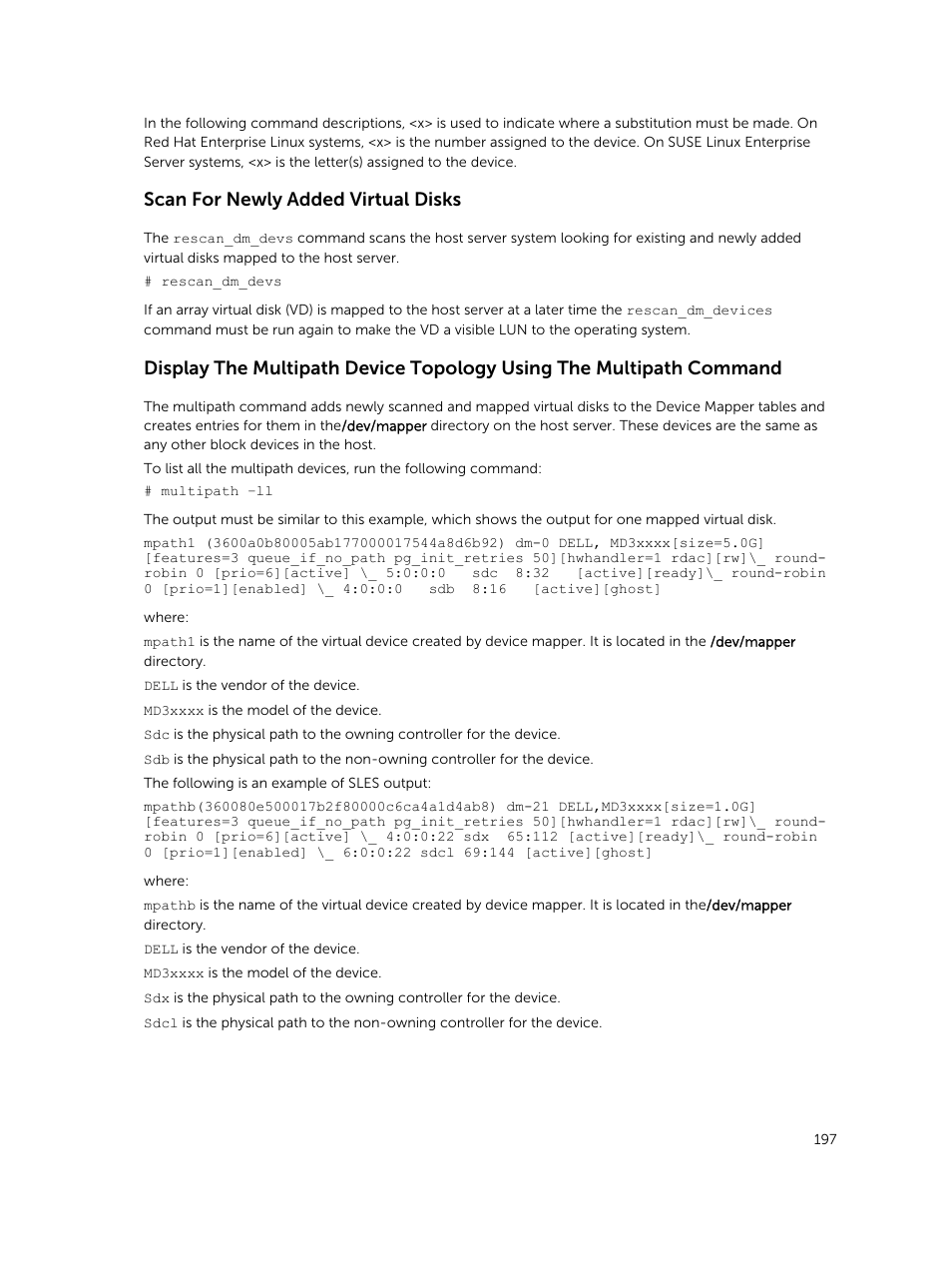 Scan for newly added virtual disks | Dell PowerVault MD3820f User Manual | Page 197 / 243