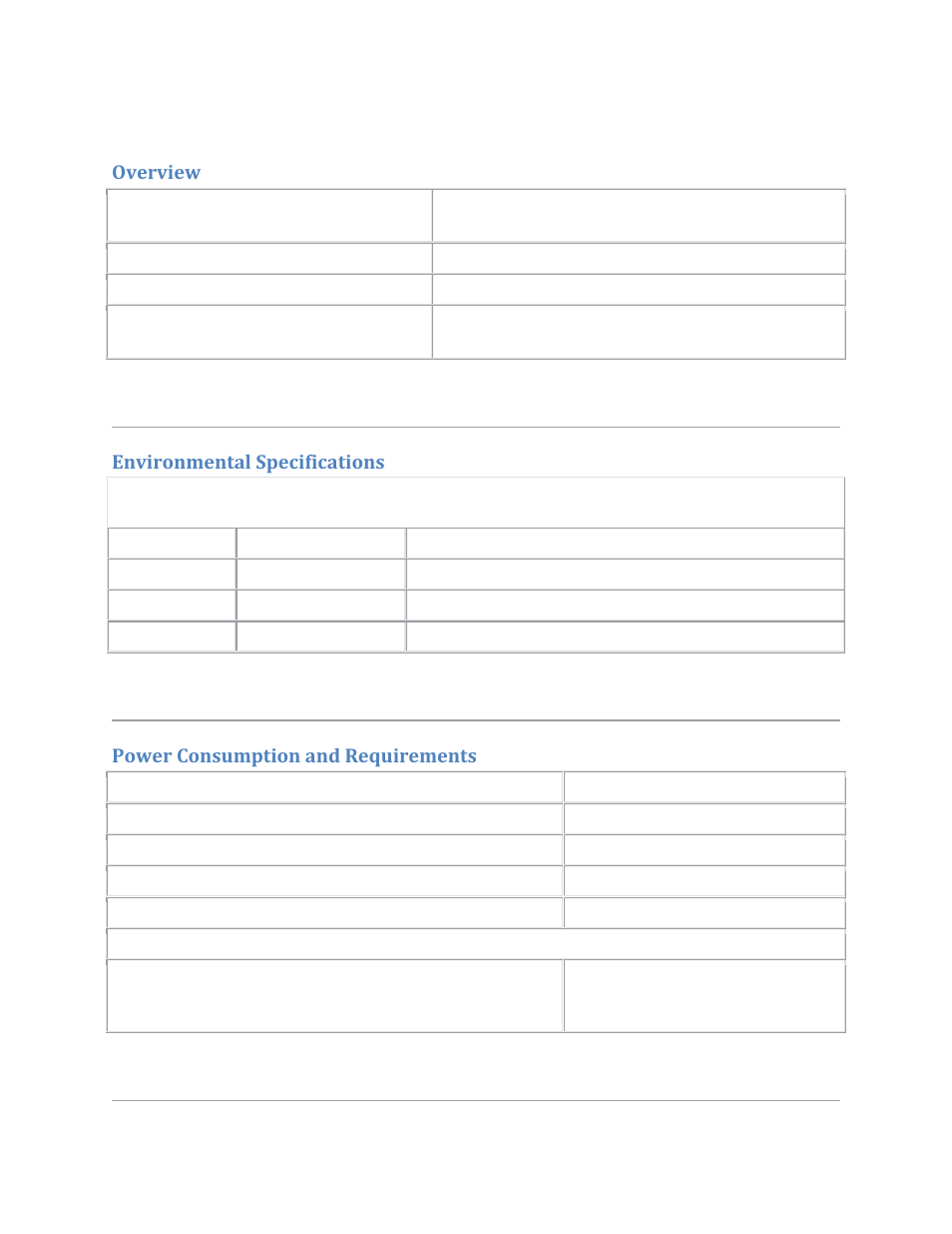 Specifications, Overview, Environmental specifications | Power consumption and requirements | Dell V305w All In One Wireless Inkjet Printer User Manual | Page 113 / 133