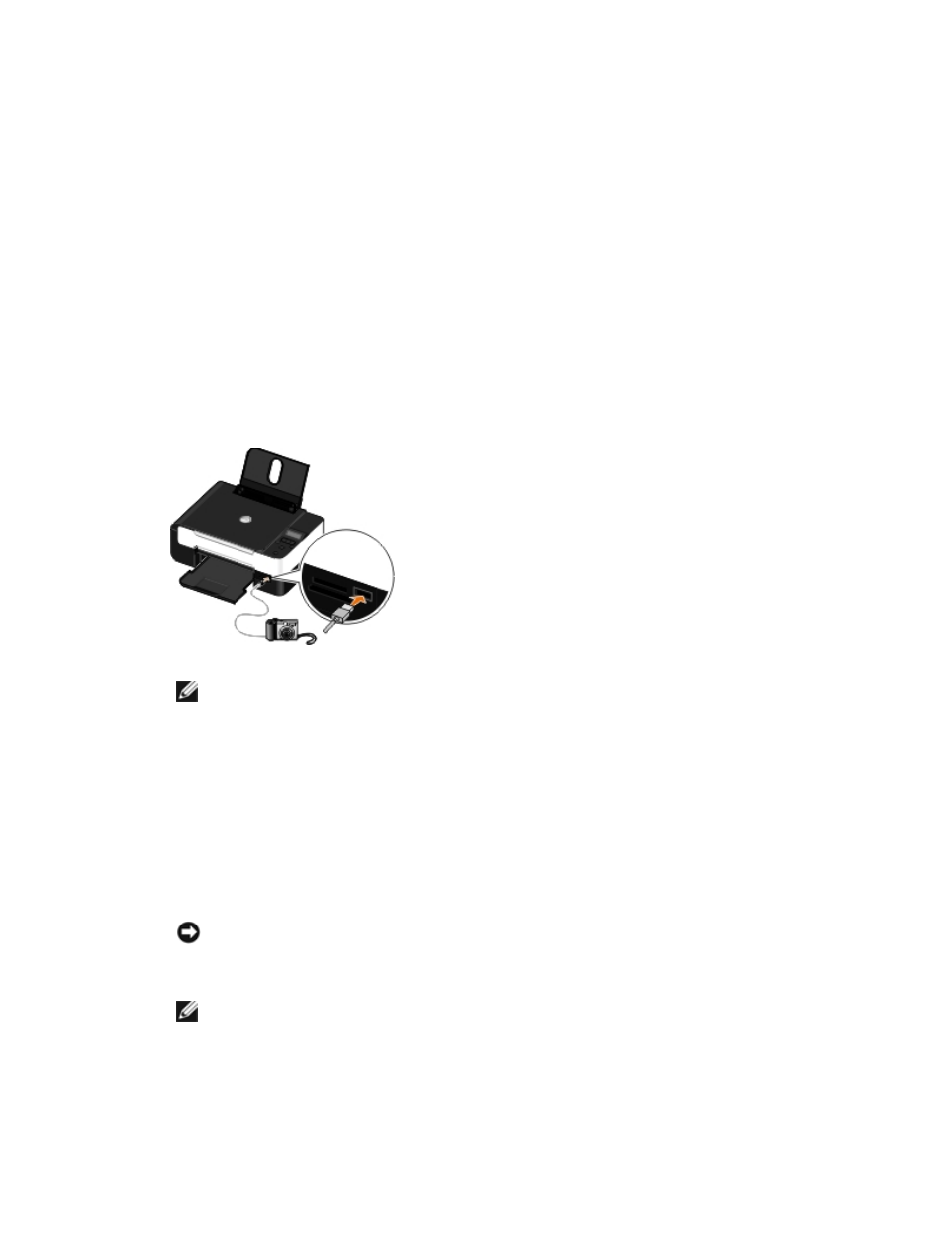 Printing photos from a pictbridge-enabled camera | Dell V305w All In One Wireless Inkjet Printer User Manual | Page 27 / 133