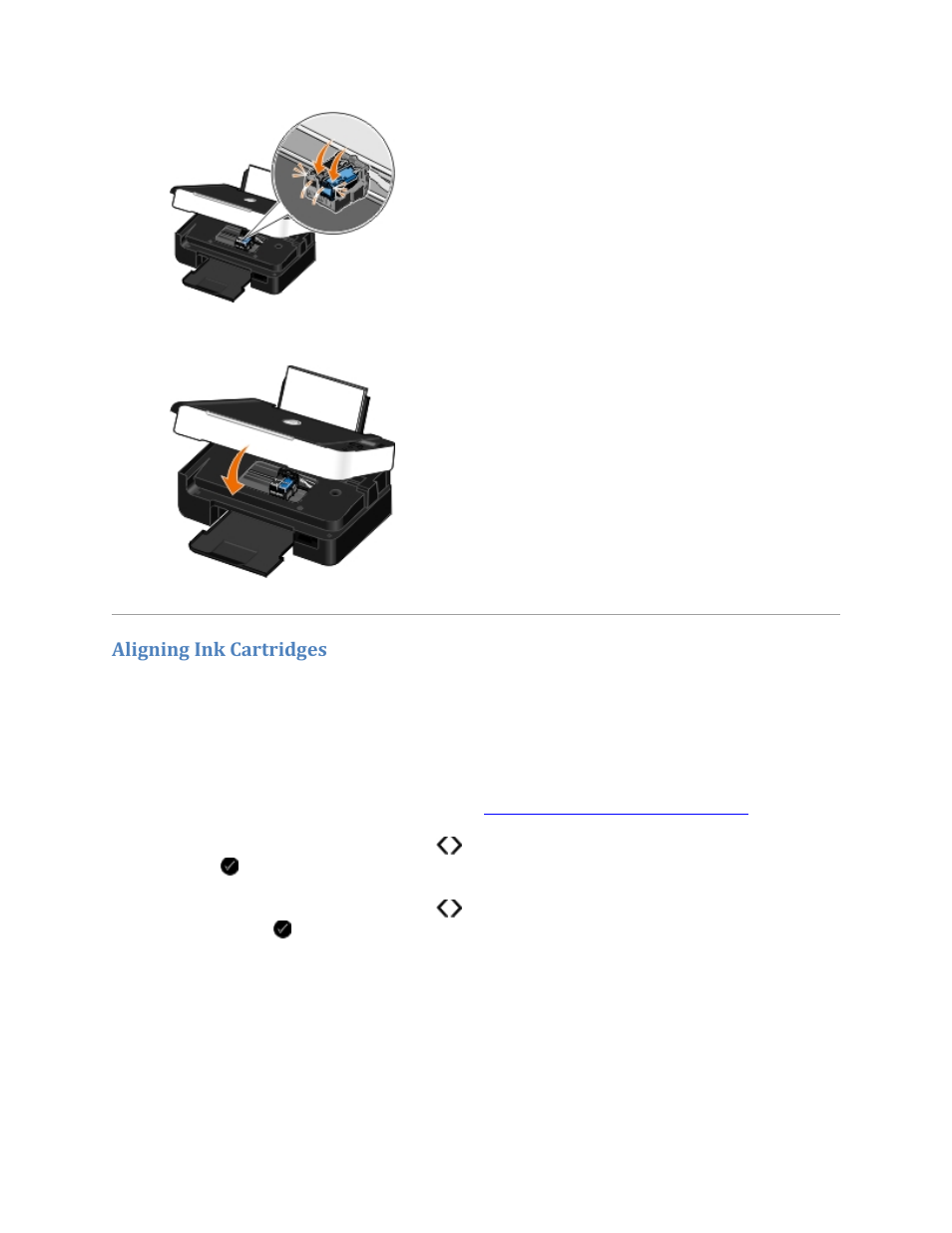 Aligning ink cartridges | Dell V305w All In One Wireless Inkjet Printer User Manual | Page 91 / 133