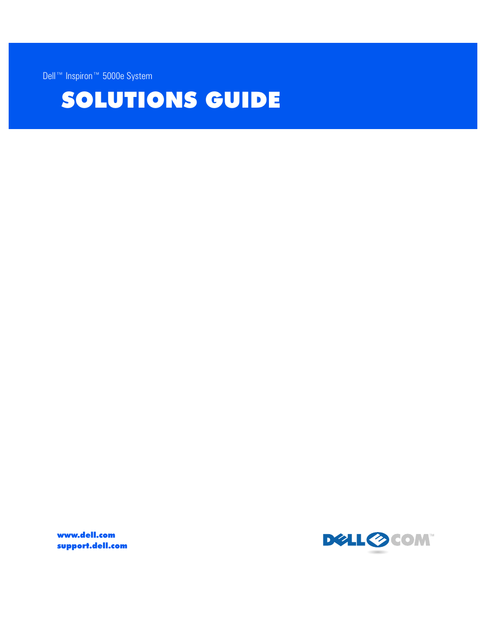 Dell Inspiron 5000e User Manual | 90 pages