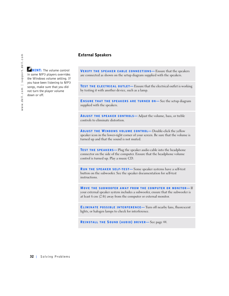 External speakers | Dell Inspiron 5000e User Manual | Page 30 / 90