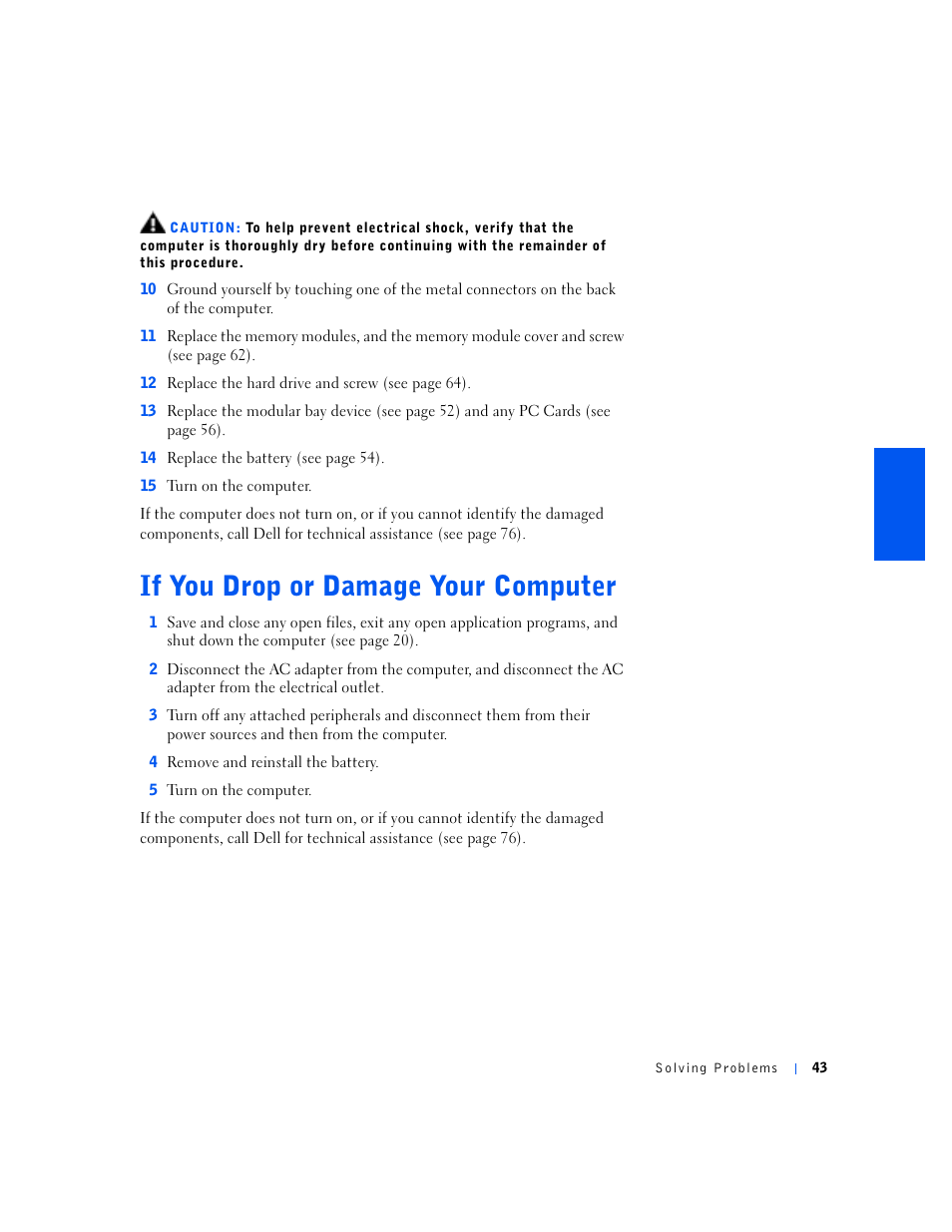 If you drop or damage your computer | Dell Inspiron 5000e User Manual | Page 41 / 90