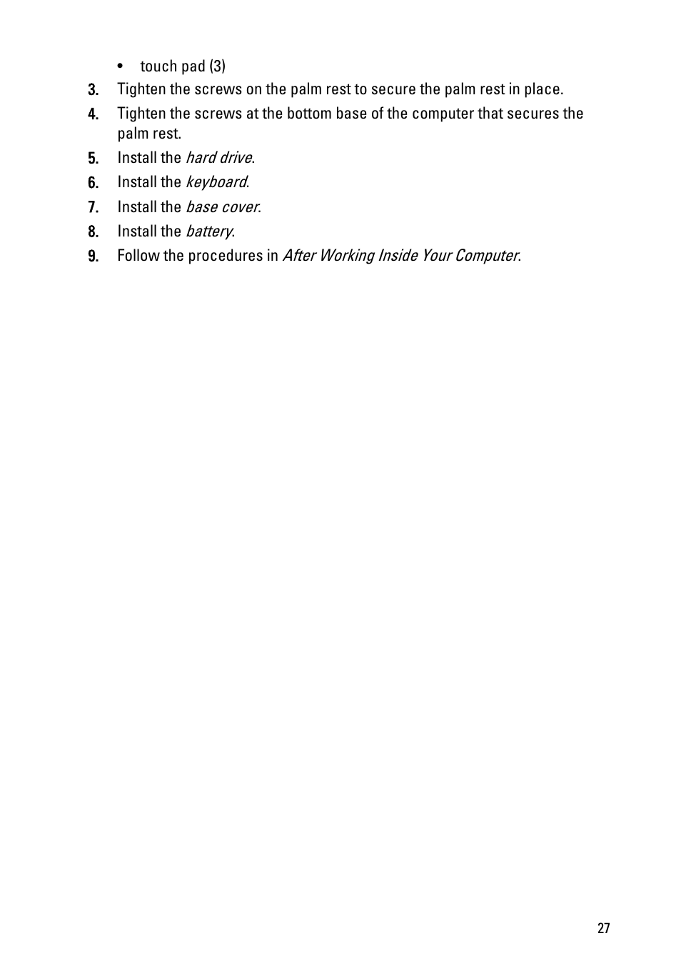 Dell Vostro V131 (Mid 2011) User Manual | Page 27 / 90