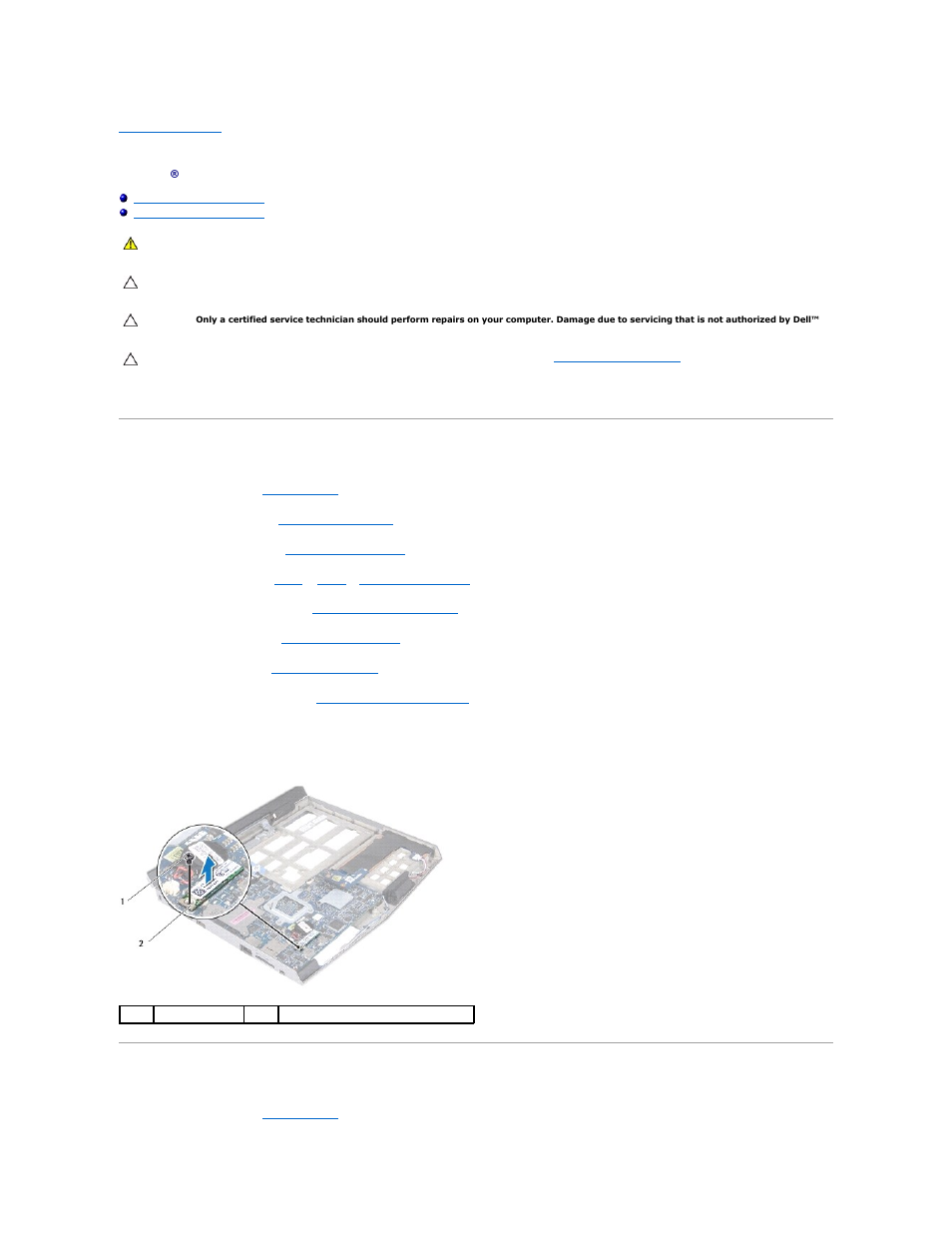 Internal card with bluetooth wireless technology, Removing the bluetooth card, Replacing the bluetooth card | Dell Alienware M11x R3 (Early 2011) User Manual | Page 10 / 42