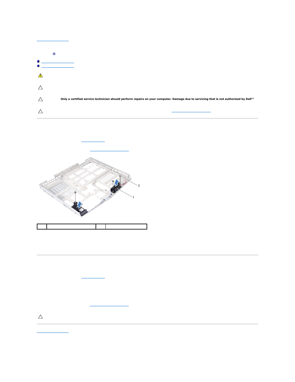 Speakers, Removing the speakers, Replacing the speakers | Dell Alienware M11x R3 (Early 2011) User Manual | Page 39 / 42