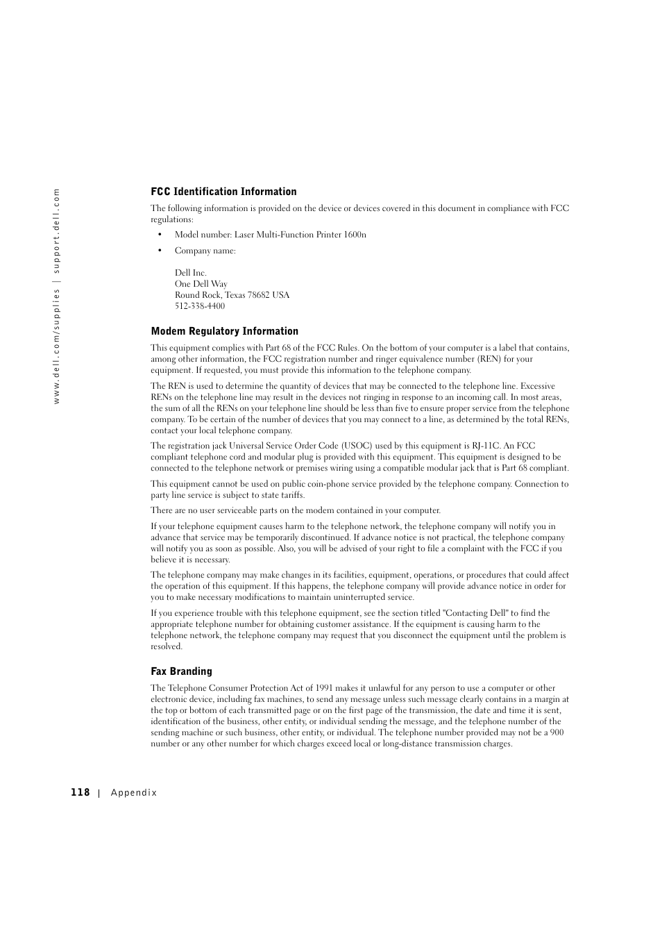 Dell 1600n Multifunction Mono Laser Printer User Manual | Page 128 / 134