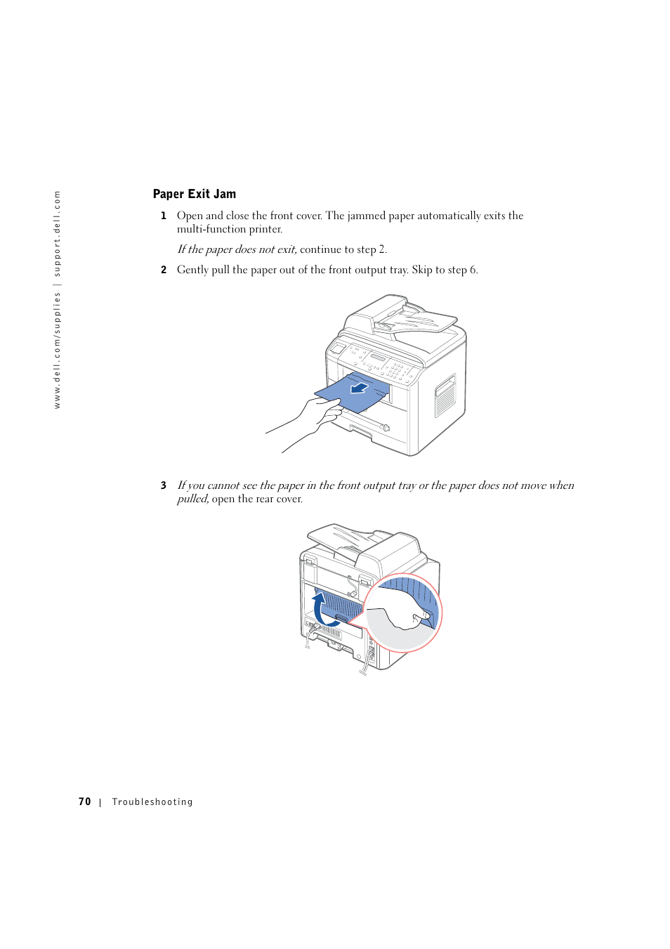 Paper exit jam | Dell 1600n Multifunction Mono Laser Printer User Manual | Page 80 / 134