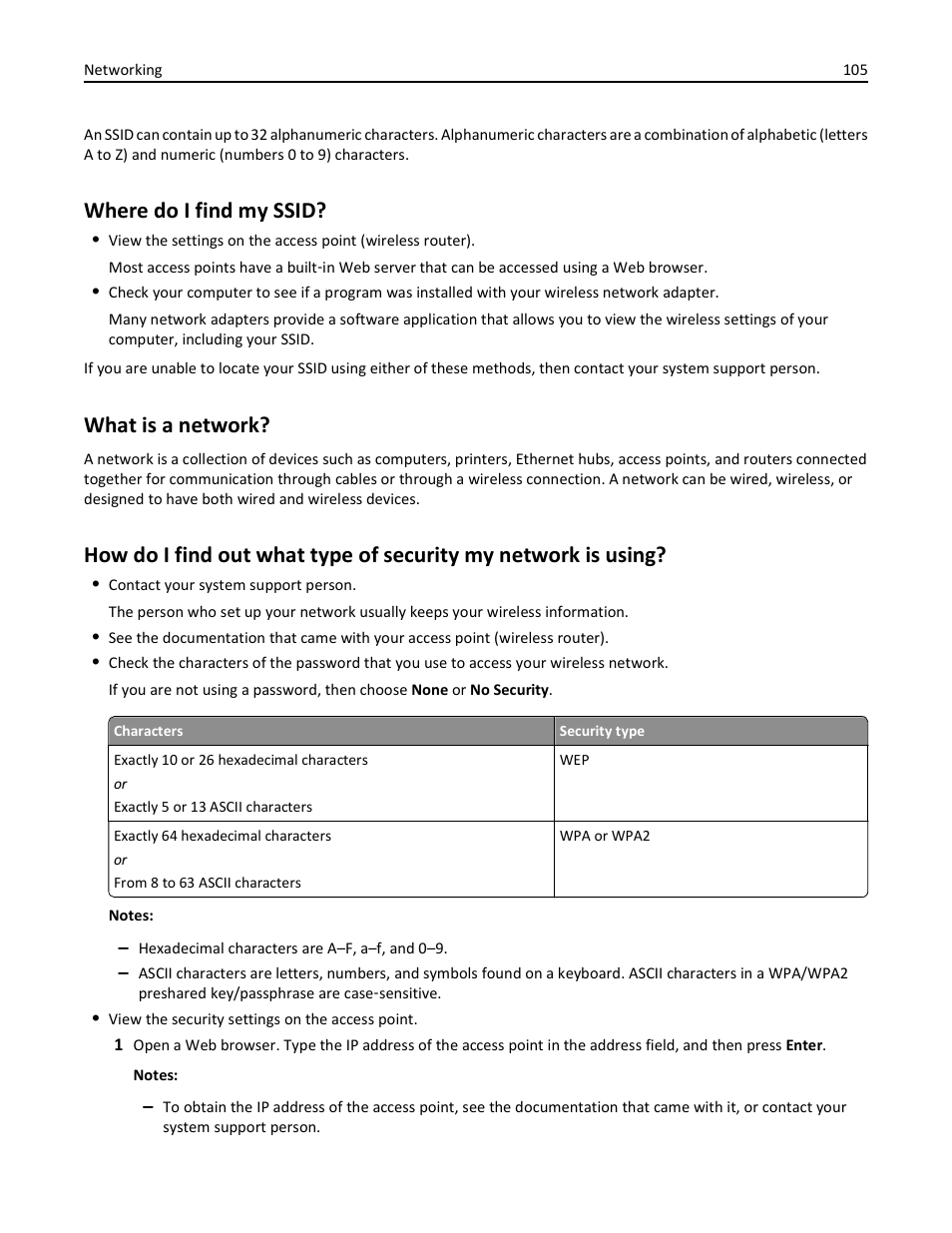 Where do i find my ssid, What is a network | Dell V525w All In One Wireless Inkjet Printer User Manual | Page 105 / 177