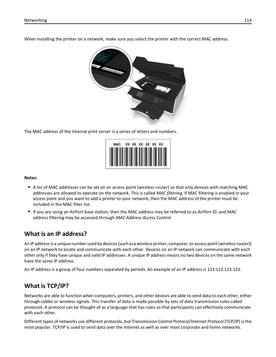 What is an ip address, What is tcp/ip | Dell V525w All In One Wireless Inkjet Printer User Manual | Page 114 / 177