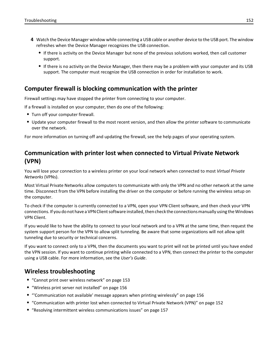 Wireless troubleshooting | Dell V525w All In One Wireless Inkjet Printer User Manual | Page 152 / 177