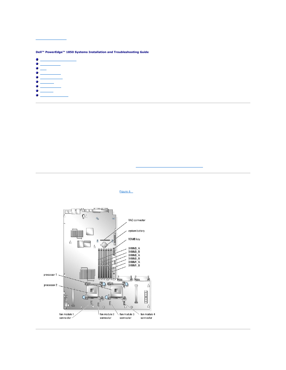 Installing system components, System board components | Dell PowerEdge 1850 User Manual | Page 43 / 73
