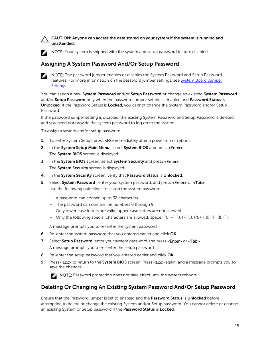 Assigning a system password and/or setup password | Dell PowerVault DR6000 User Manual | Page 25 / 124