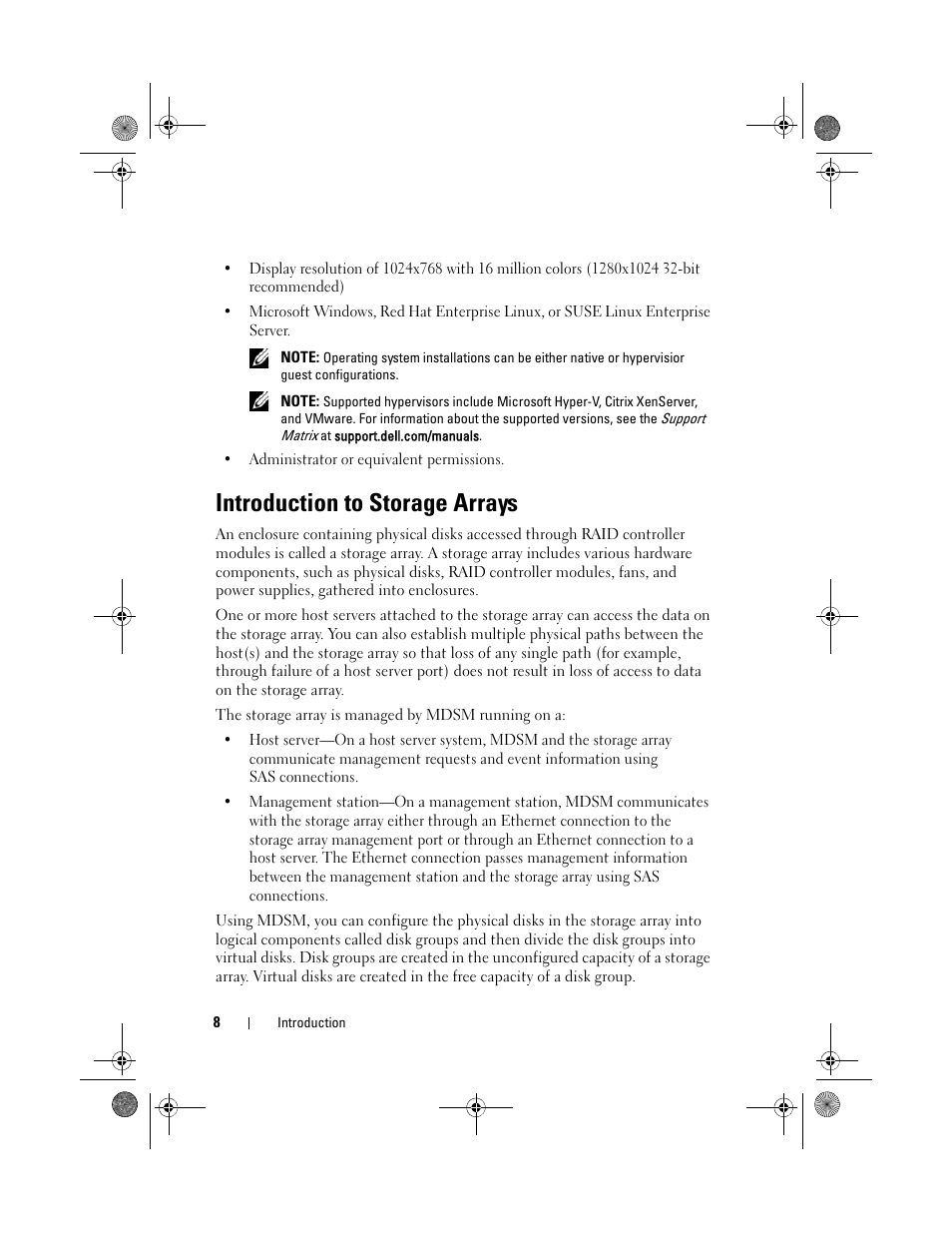 Introduction to storage arrays | Dell POWERVAULT MD3620F User Manual | Page 8 / 38