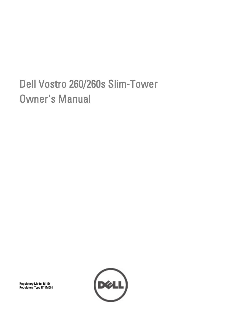 Dell Vostro 260 (Mid 2011) User Manual | 71 pages