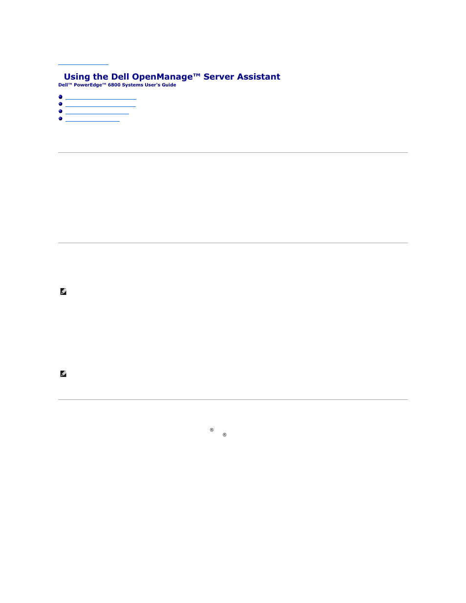 Using the dell openmanage™ server assistant, Starting the server assistant cd, Using the server setup program | Updating drivers and utilities | Dell ? PowerEdge 6800 User Manual | Page 16 / 31