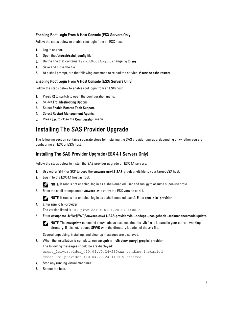 Installing the sas provider upgrade | Dell POWERVAULT MD3620I User Manual | Page 15 / 75