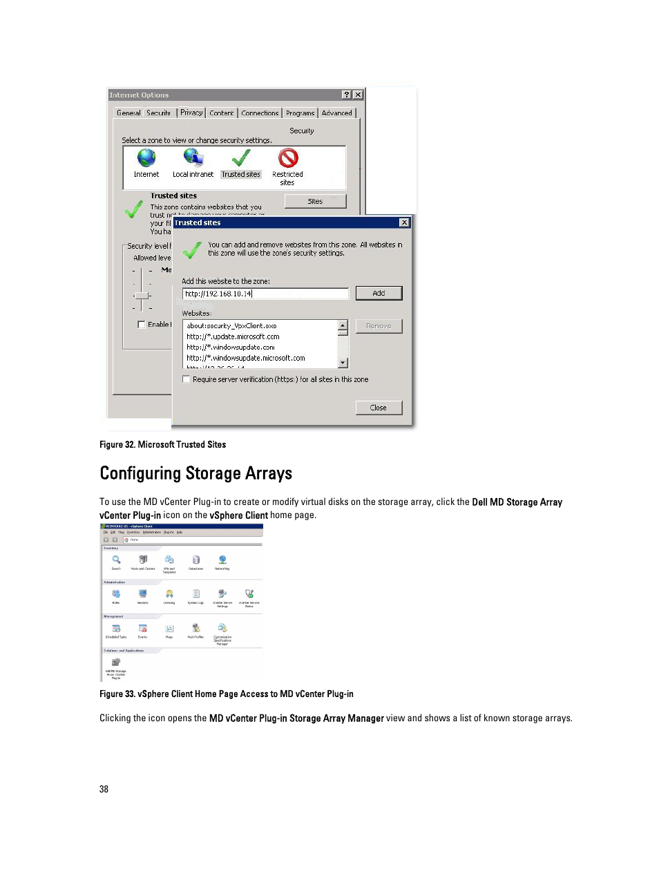 Configuring storage arrays | Dell POWERVAULT MD3620I User Manual | Page 38 / 75