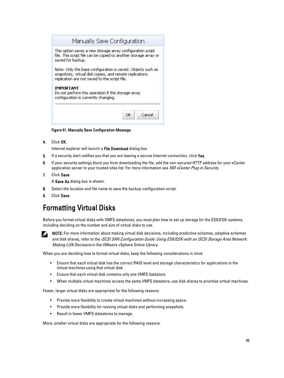 Formatting virtual disks | Dell POWERVAULT MD3620I User Manual | Page 45 / 75