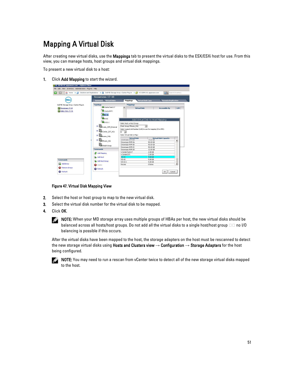 Mapping a virtual disk | Dell POWERVAULT MD3620I User Manual | Page 51 / 75
