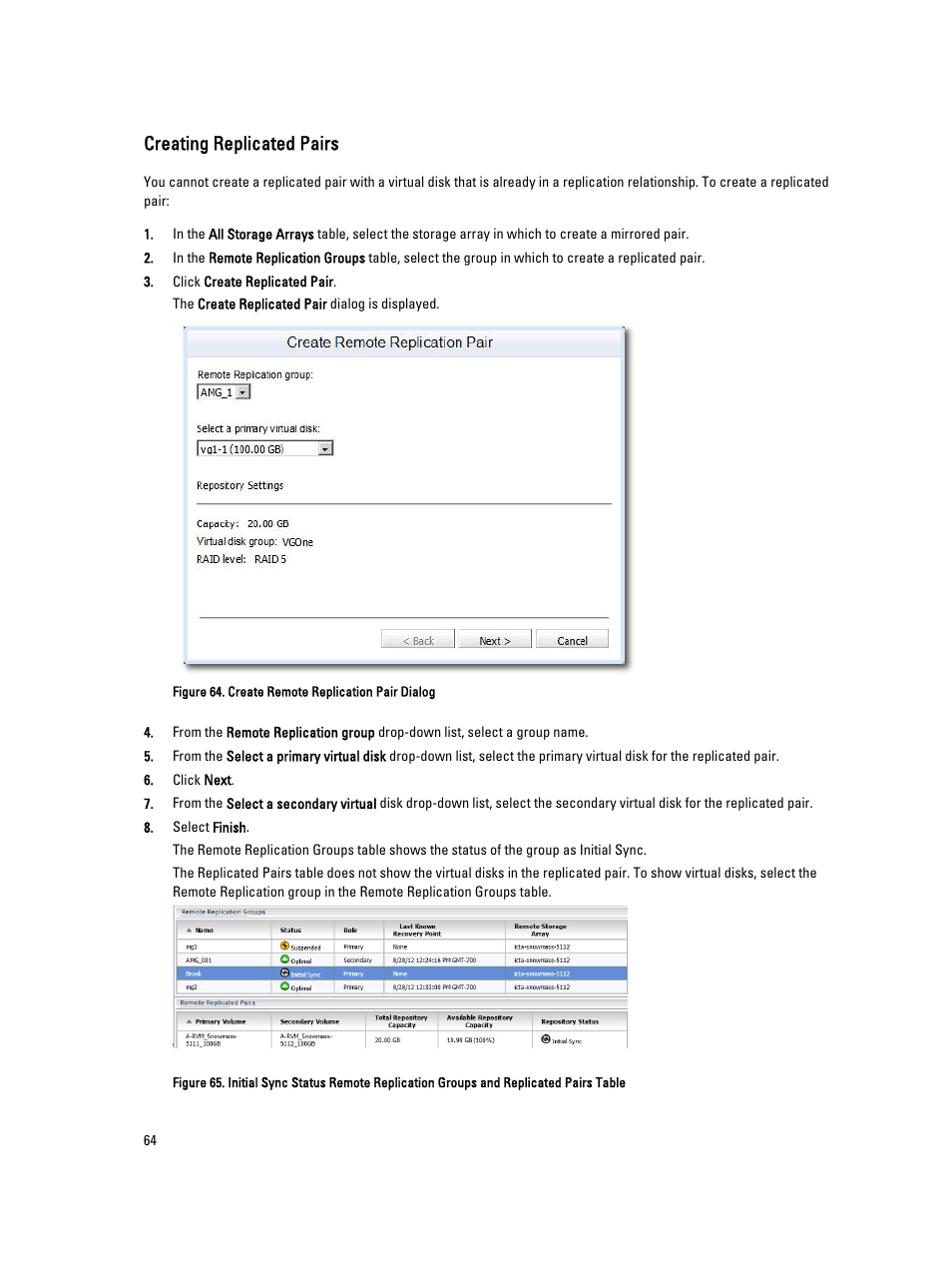 Creating replicated pairs | Dell POWERVAULT MD3620I User Manual | Page 64 / 75