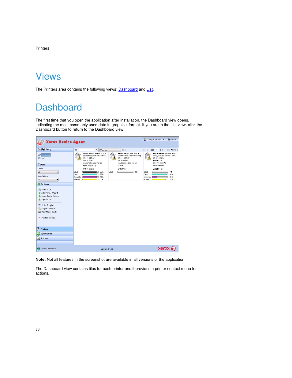 Views, Dashboard | Dell Toner  Monitoring Services User Manual | Page 40 / 92