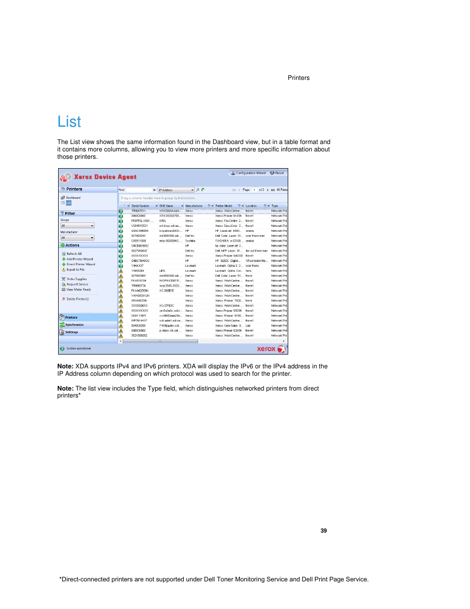 List | Dell Toner  Monitoring Services User Manual | Page 43 / 92