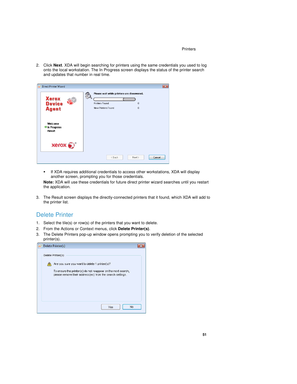 Delete printer | Dell Toner  Monitoring Services User Manual | Page 55 / 92