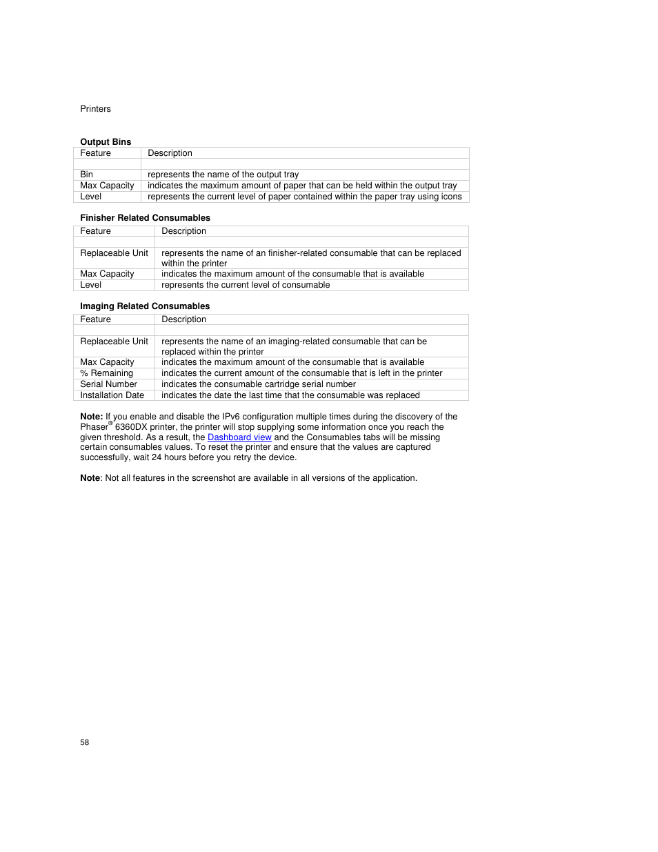 Finisher related consumables, Imaging related consumables | Dell Toner  Monitoring Services User Manual | Page 62 / 92