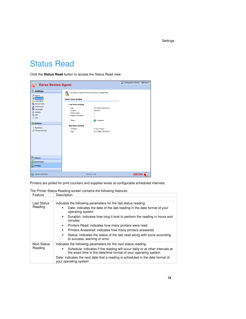 Status read | Dell Toner  Monitoring Services User Manual | Page 77 / 92