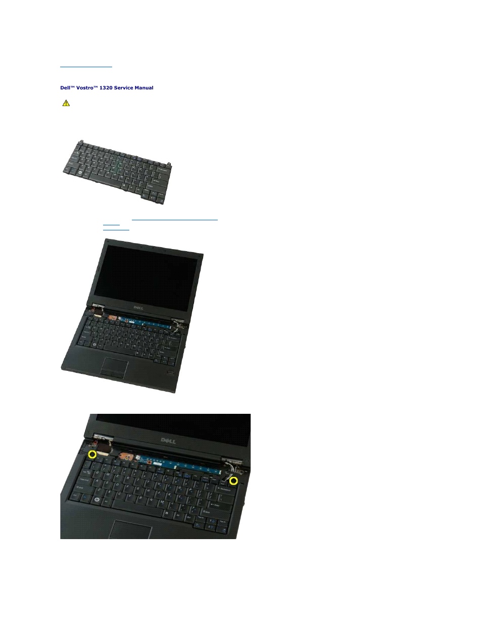 Keyboard, Removing the keyboard | Dell Vostro 1320 (Early 2009) User Manual | Page 41 / 70
