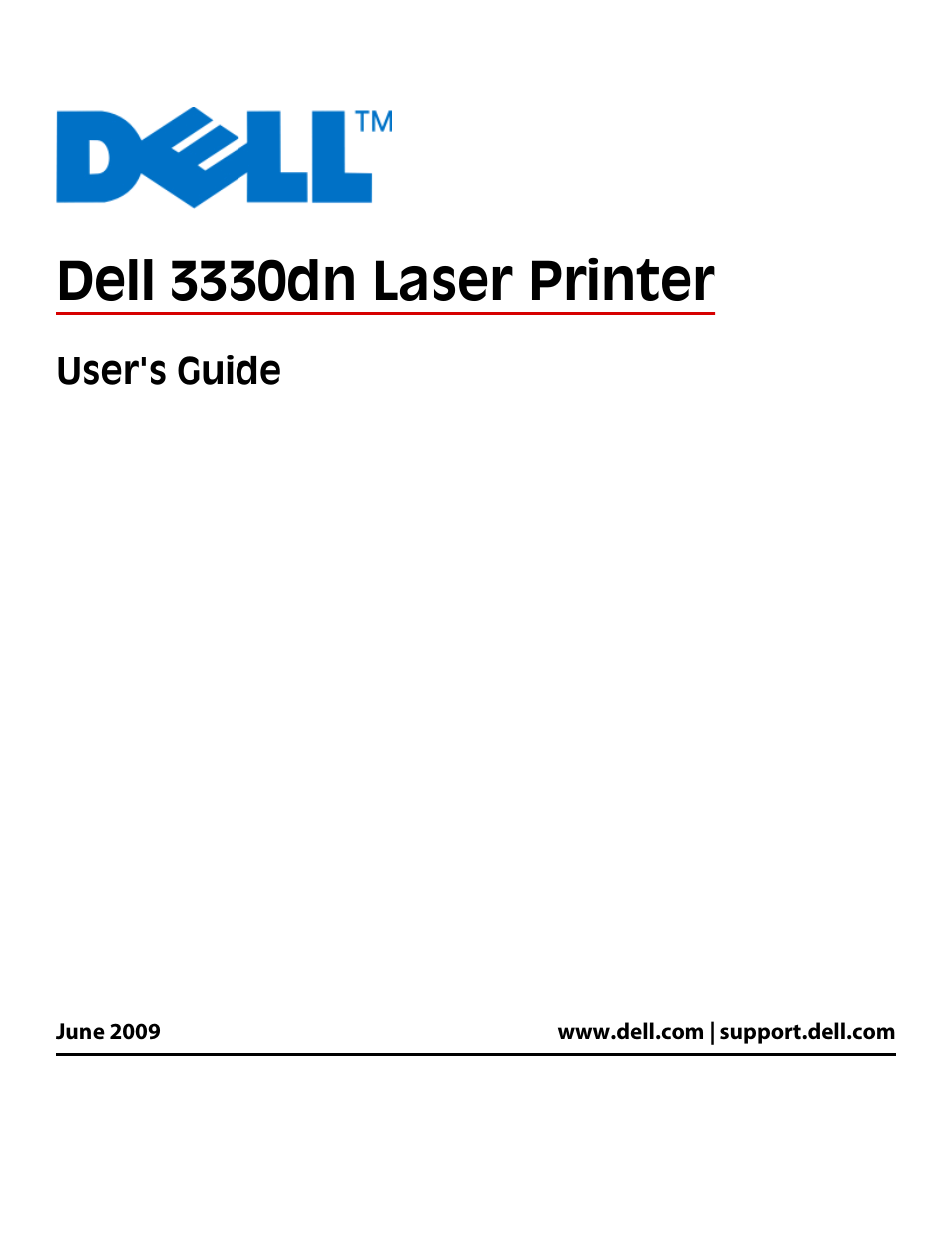 Dell 3330dn Mono Laser Printer User Manual | 160 pages