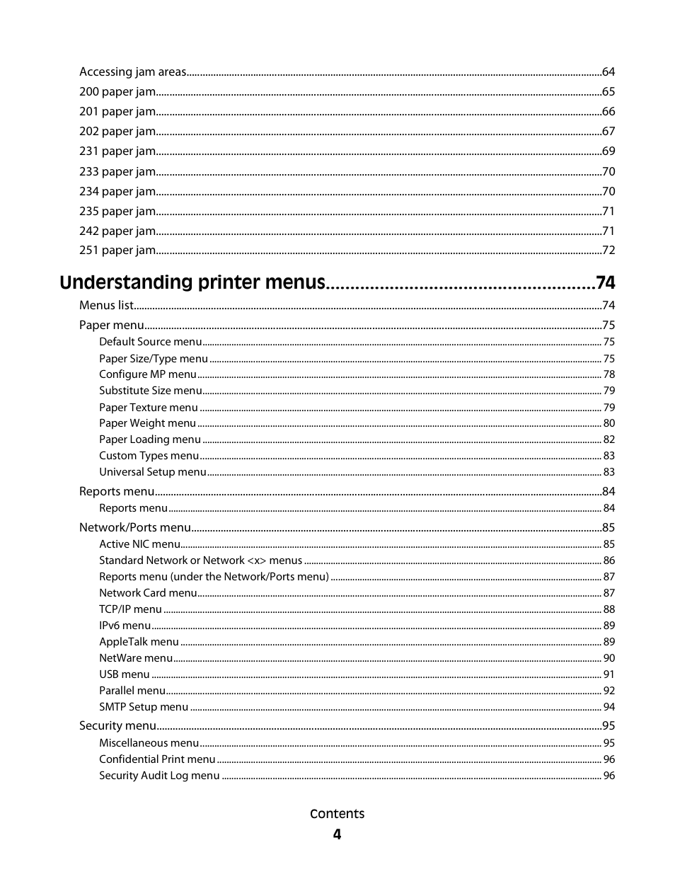 Understanding printer menus | Dell 3330dn Mono Laser Printer User Manual | Page 4 / 160