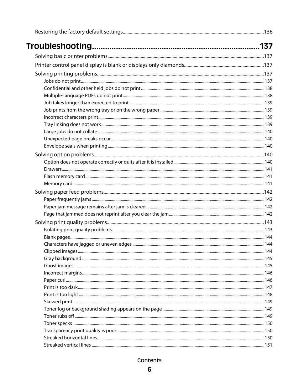 Troubleshooting | Dell 3330dn Mono Laser Printer User Manual | Page 6 / 160