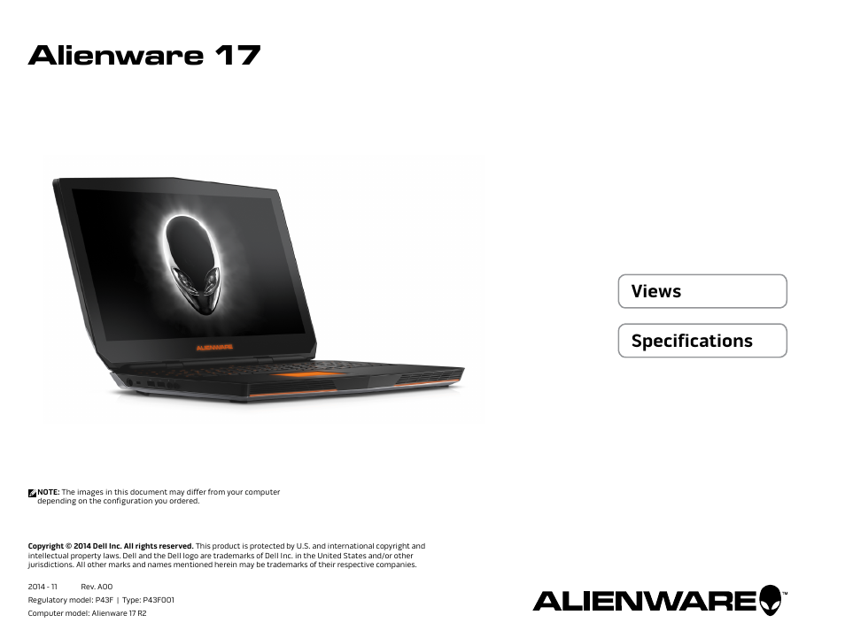 Dell Alienware 17 R2 (Early 2015) User Manual | 23 pages