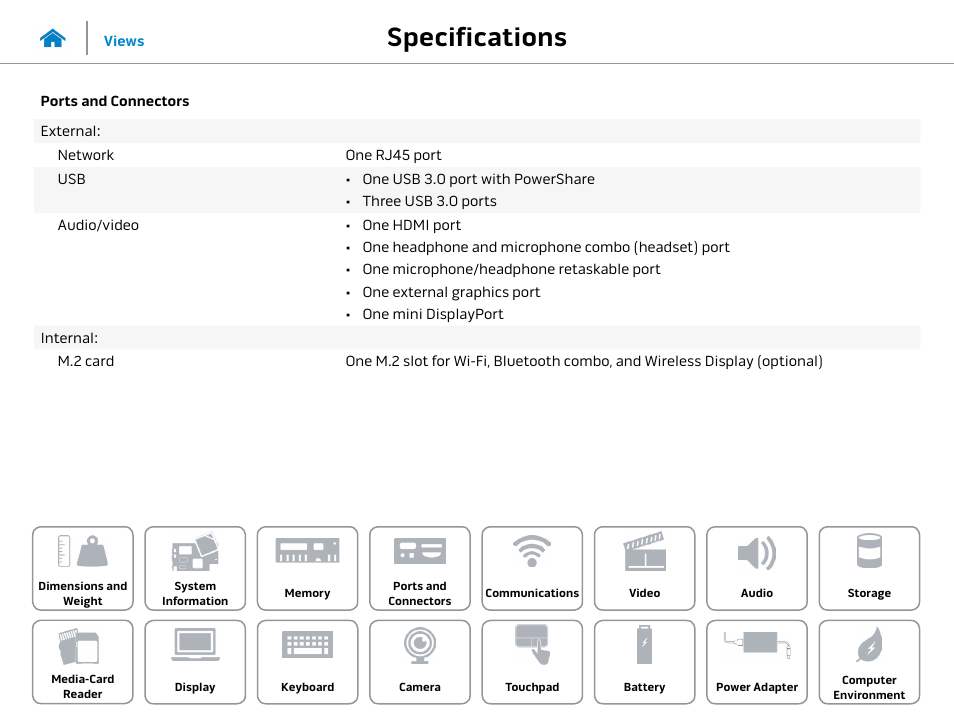 Ports and, Connectors, Specifications | Dell Alienware 17 R2 (Early 2015) User Manual | Page 10 / 23